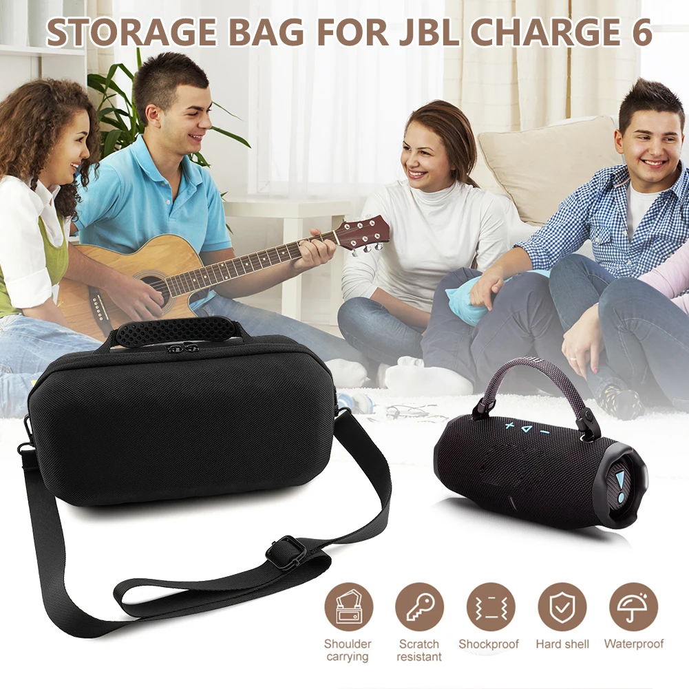 Harte EVA-Reisebox mit verstellbarem Schultergurt, Tragetasche, Umhängetasche für JBL Charge 6, tragbarer BT-Lautsprecher