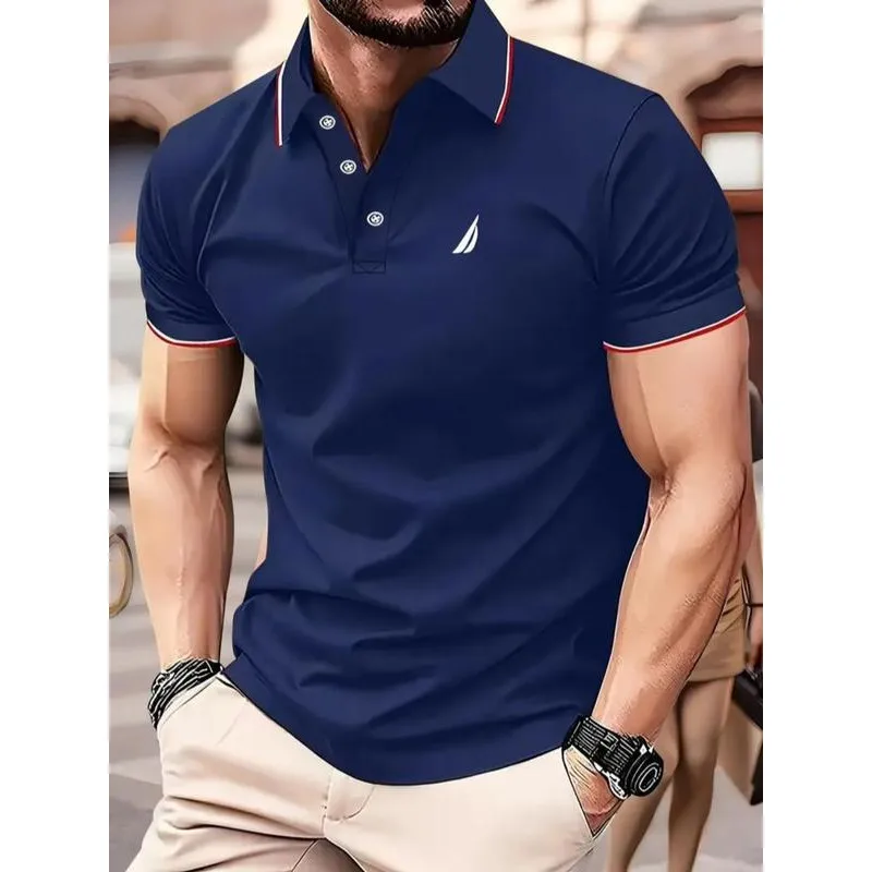 

Men's irt Y576 Border Striped Color Blo Ci Walk Cool Feeling Thin Model Ain Clean Fit Design Summer Wear
