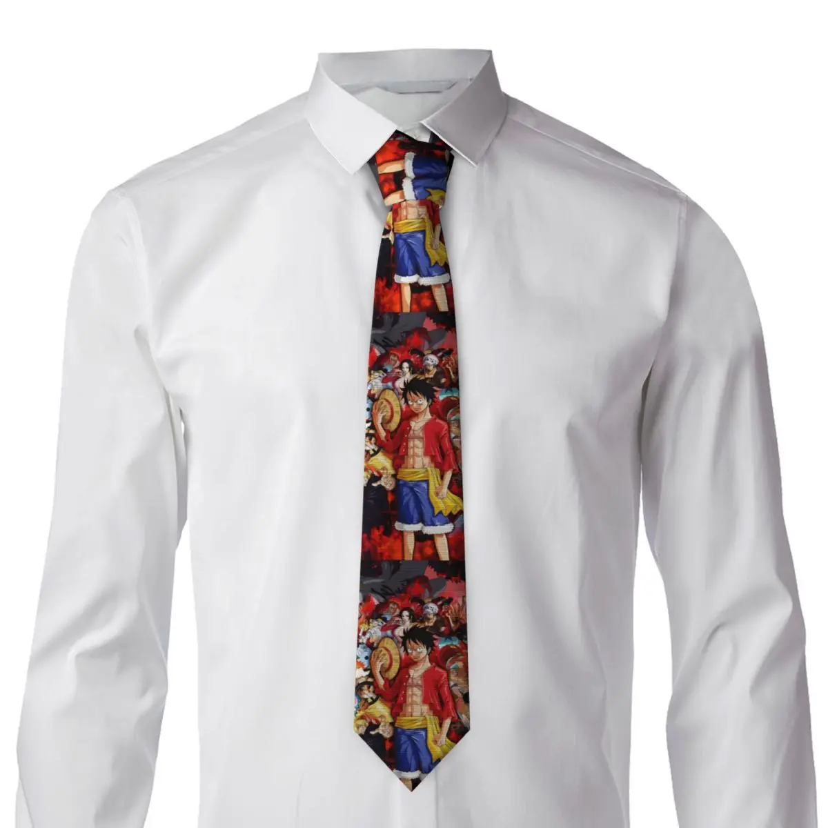 Custom Comic One P-Pieces L-Luffyes Ties Men Formal Silk Necktie for Wedding