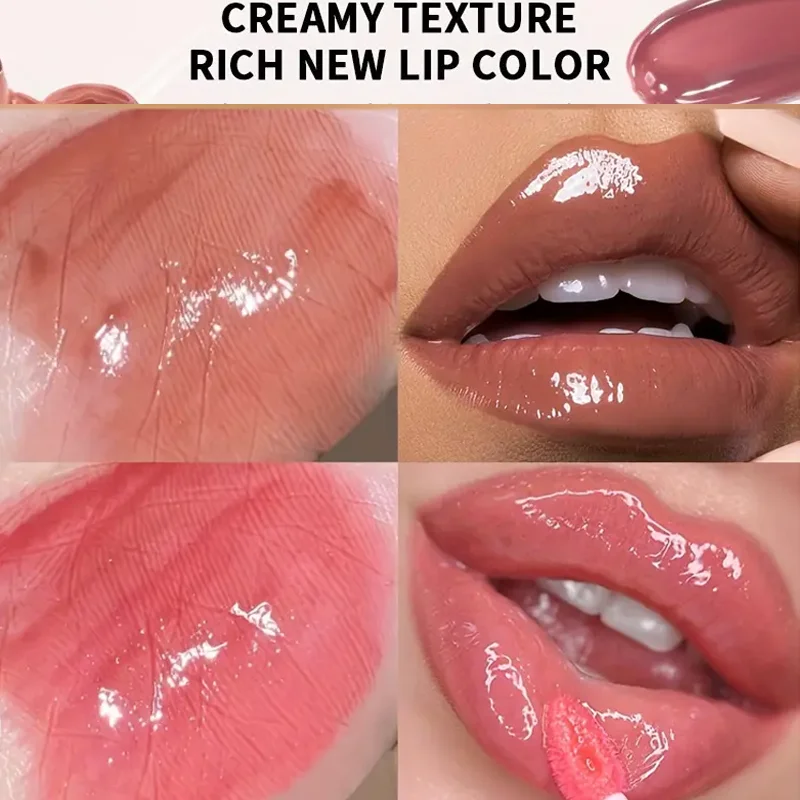 Mirror Shine Jelly Lip Glaze, Plump Lip Gloss, Water Glow Series, Hydrating Moisturizing Lip Tint, Long Lasting Makeup for Women