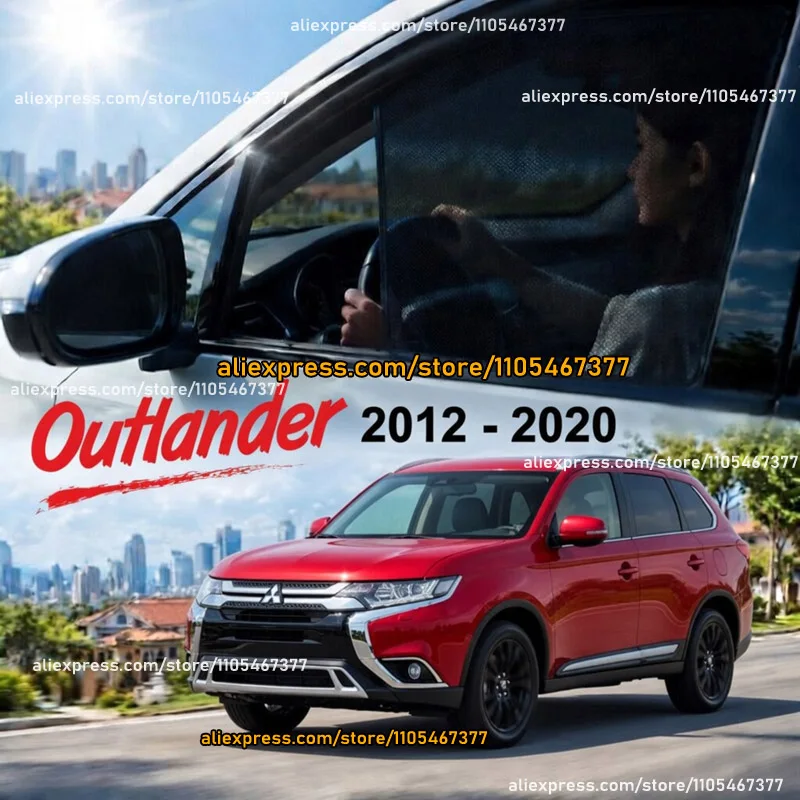 Magnetic Car Window Sunshades for 2012 - 2021 Mitsubishi Outlander (3rd Gen GF/GG) , UV Protection & Privacy Side Mesh Curtain