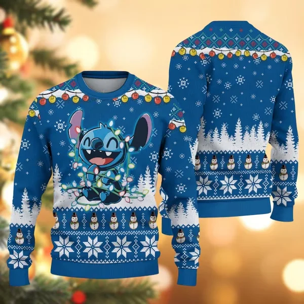 Disney Cute Stitchmas Ugly Christmas Sweater Dear Santa Define Good Christmas Sweatshirt Stitch Christmas Gifts Men Women Kids