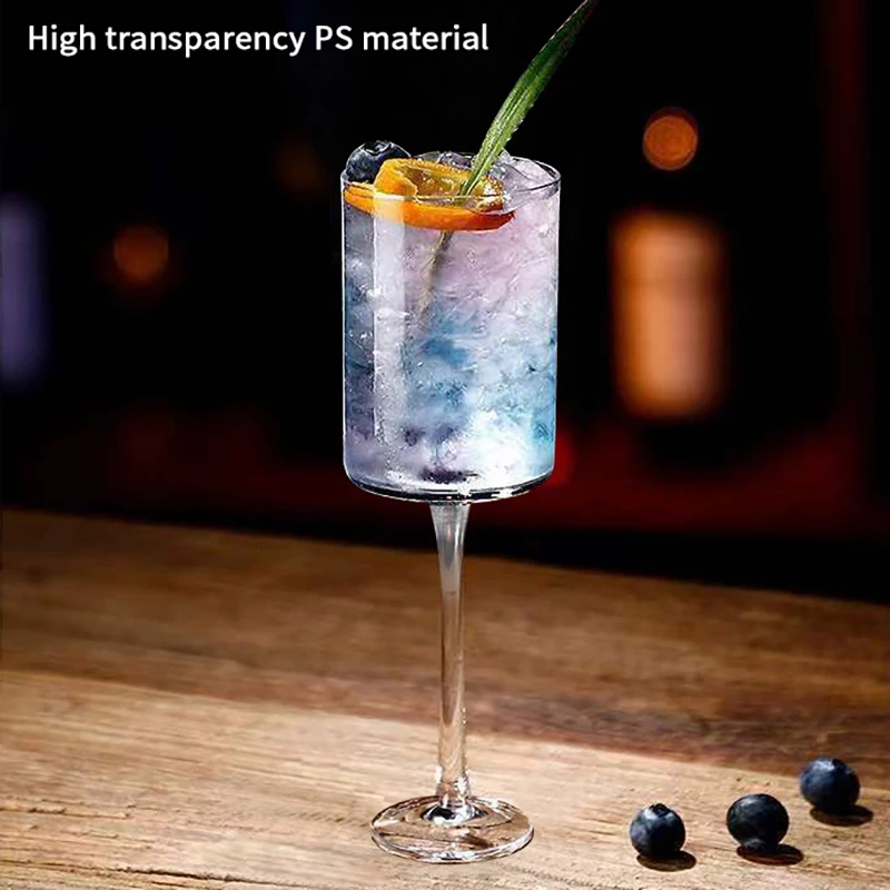 【QTG331】14OZ Champagne Cocktail Cup Red Wine Glass Plastic High Footed Beverage Cup