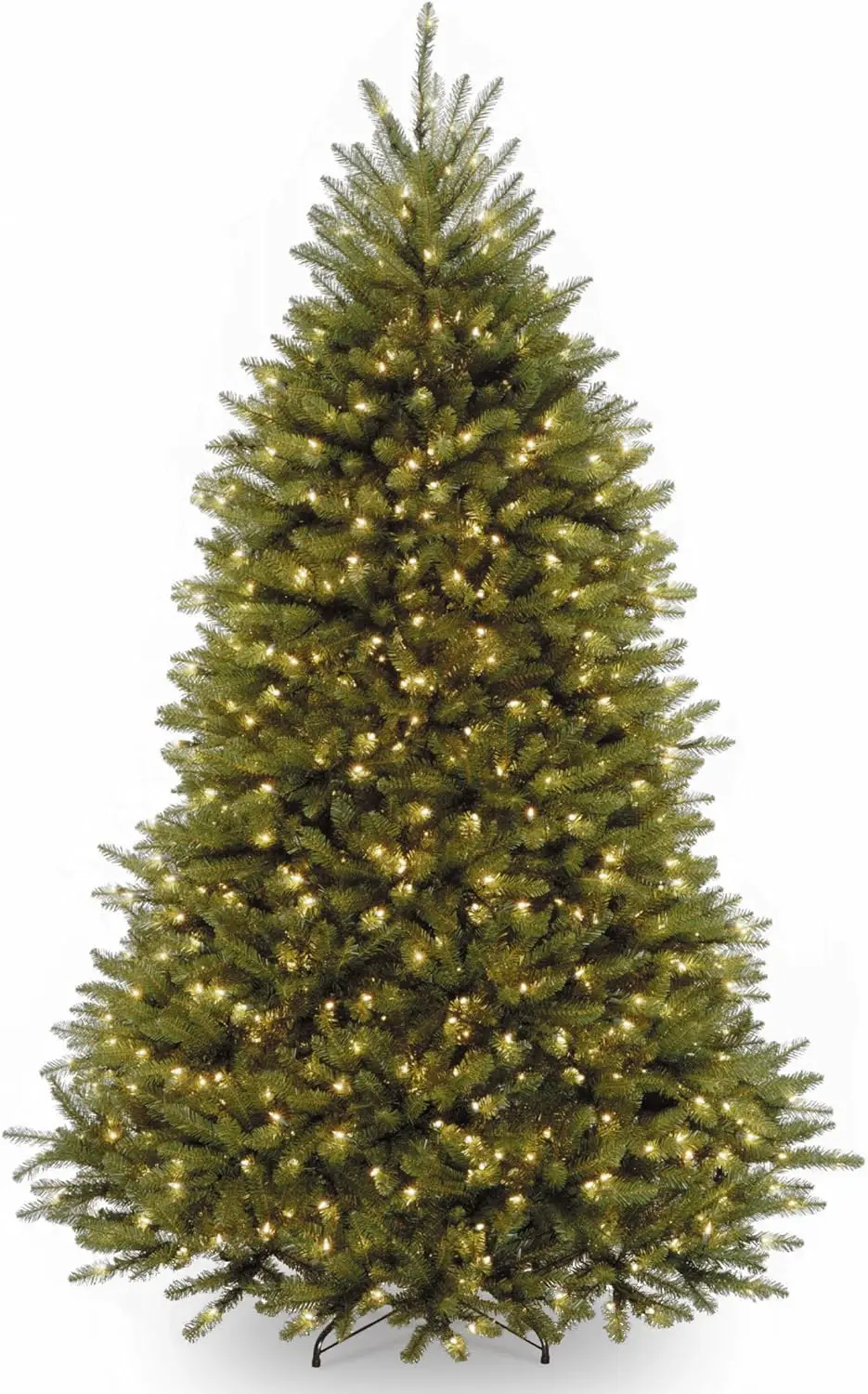 Christmas Tree, Green, Dunhill Fir, White Lights, Includes Stand, 7.5 Feet