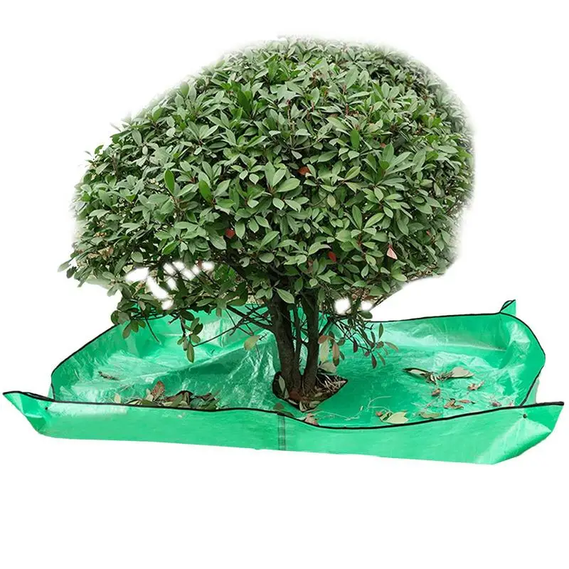 

Landscape Pruning Tarp 12in Hole Four Corners Corner Buckles Stand Up Trees Drop Cloth Waterproof trap for Artificial Grass