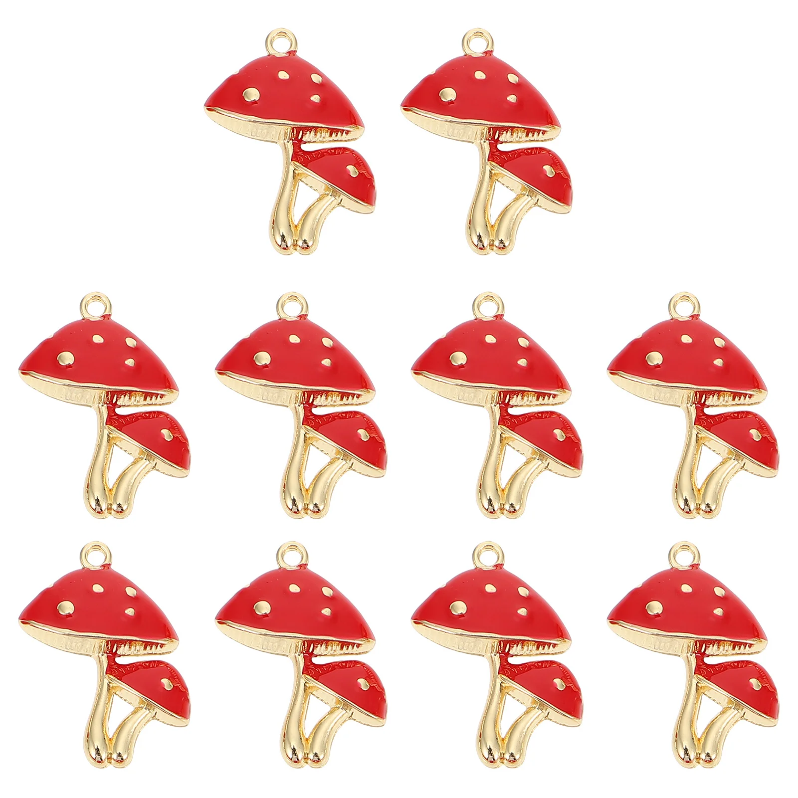 

10Pcs Colorful Mushroom Pendants Zinc Alloy DIY Jewelry Making Kit for Keyring Bag Ornament Phone Decoration Accessory