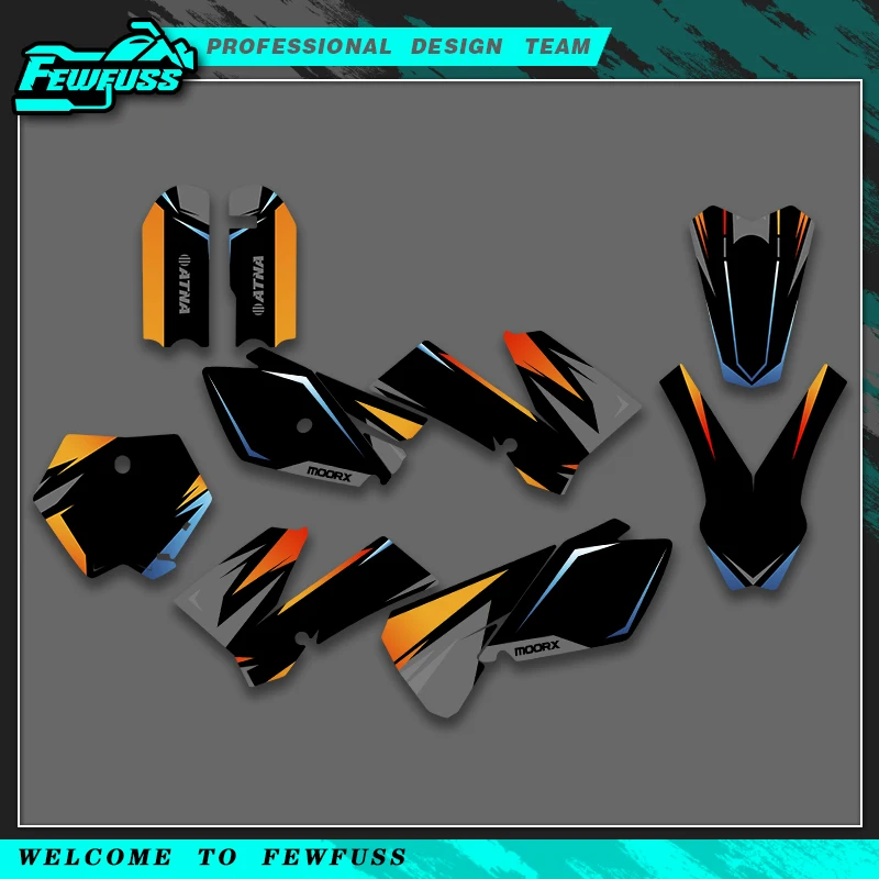 

Fewfuss для KTM SX85 105 2003 2004 2005 2006-2012 графические наклейки наклейки мотоцикл фон индивидуальный номер
