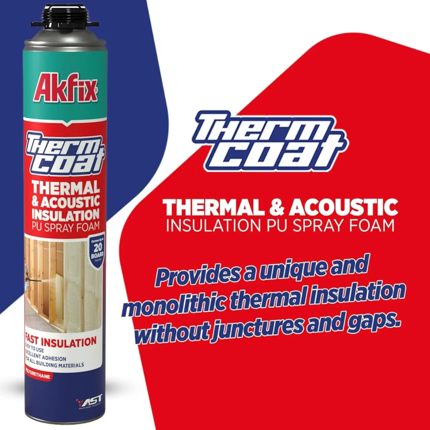 

Akfix Thermcoat Spray Foam Insulation Kit (480 Board Feet) - Wall & Attic Insulation Foam Spray, Polyurethane Expanding Foam