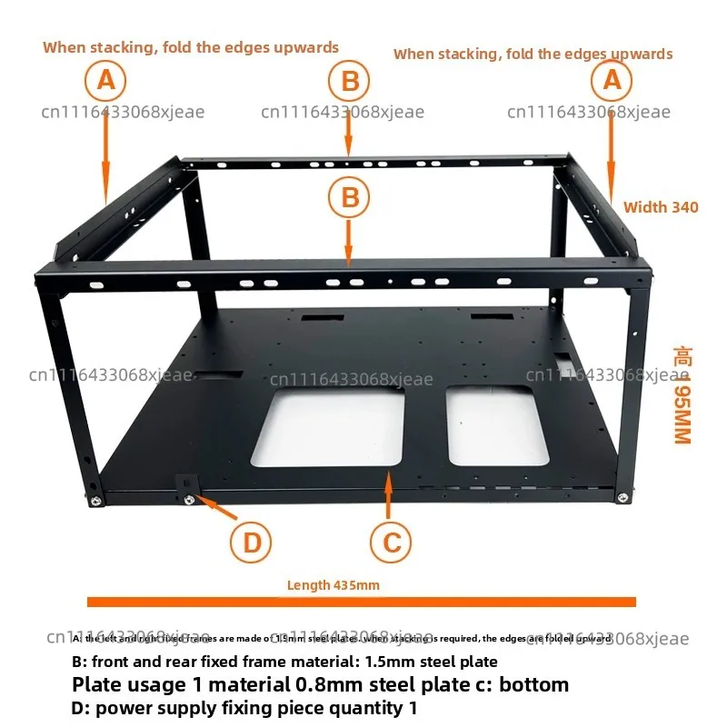 Dual-channel stackable open chassis X79X99 bracket can support 360 water-cooled rack