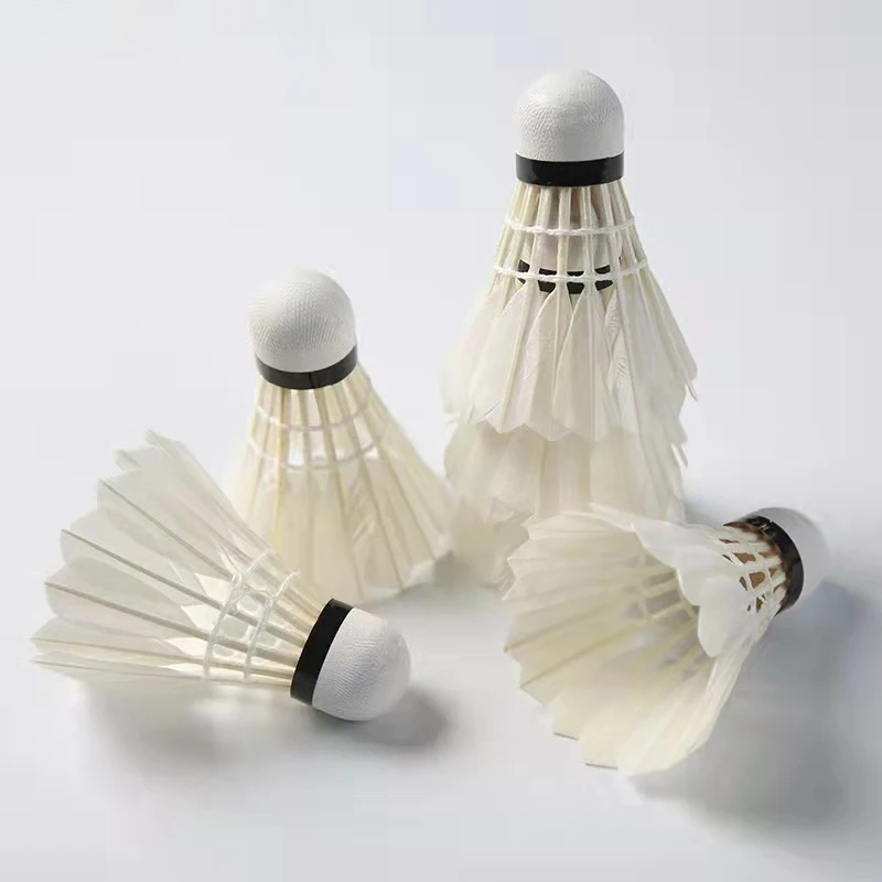 12PCS/Pack Plastic Shuttle Cork Badminton Shuttlecock Badminton Birdies Bedminton Goose Feather Ball Train Badminton Accessories