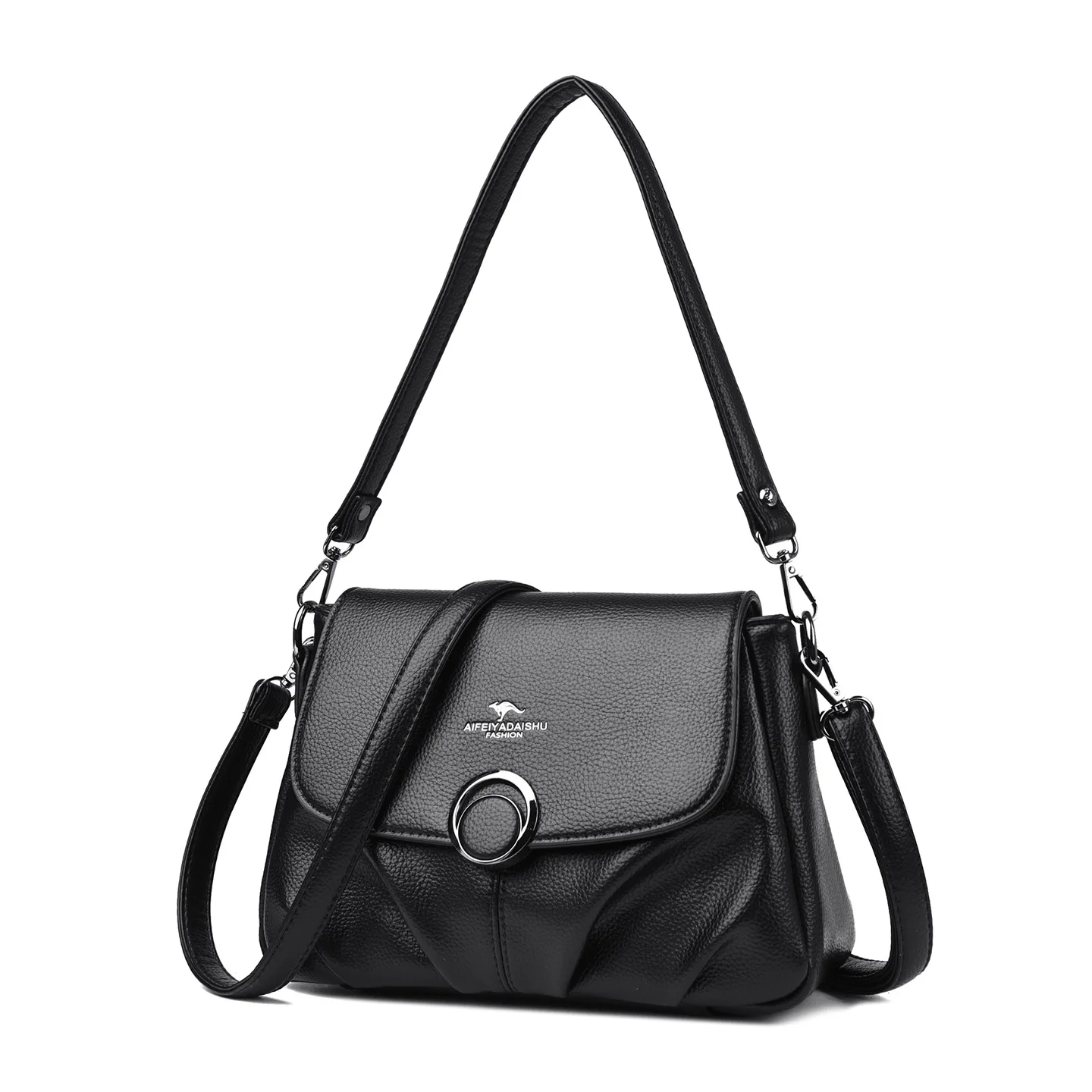 

Top Quality Soft Leather Female Crossbody Bag Elegant Solid Color Shoulder Bags for Women Versatile Casual Purses and Handbags