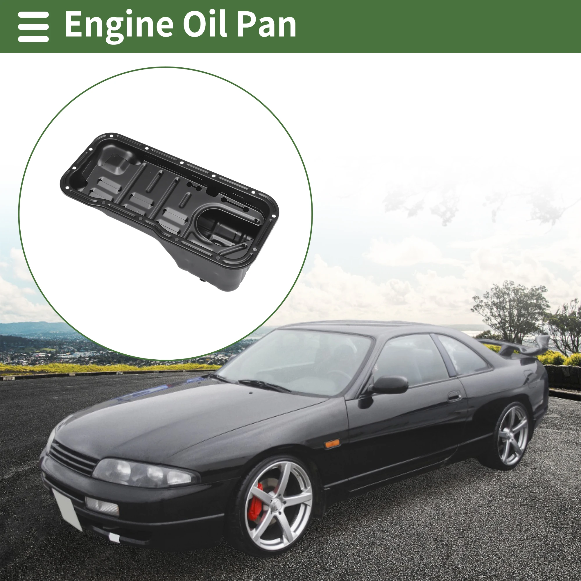 

UXCELL 1 шт. No 1111077A12 Масляный поддон двигателя для Nissan 200SX 1995-1998 железный черный