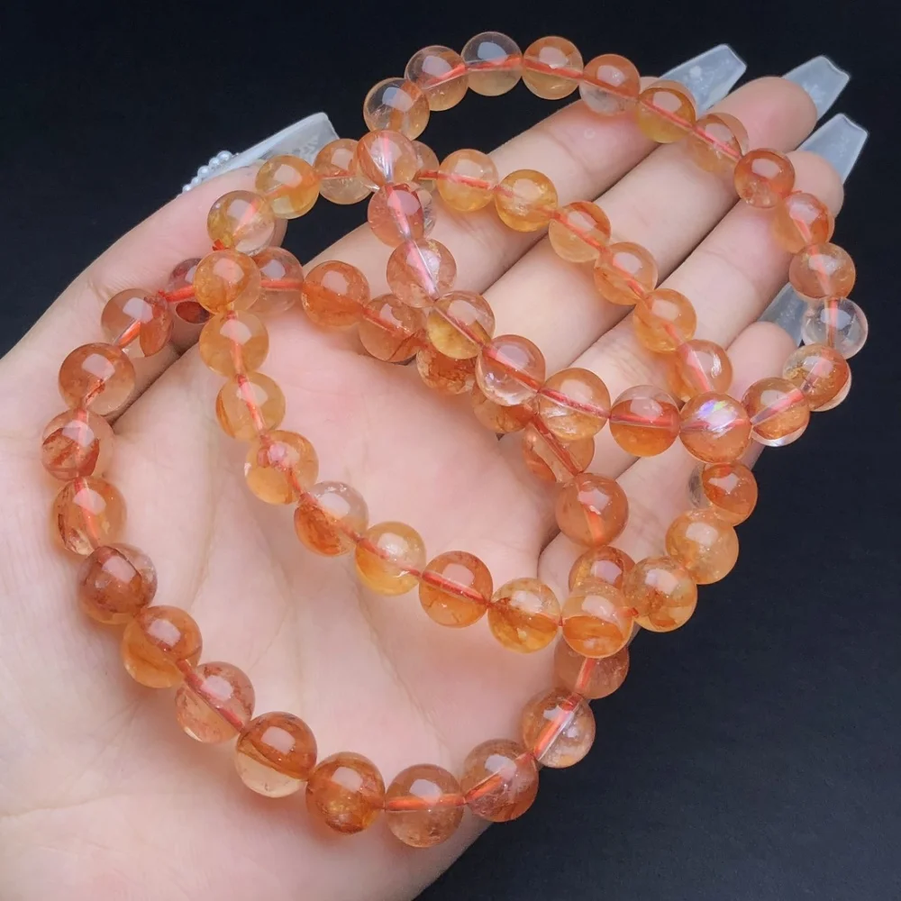 

1 шт. Fengbaowu натуральный красный кварцевый браслет гематоид круглые бусины кристалл Рейки целебный камень модные ювелирные изделия подарок для женщин