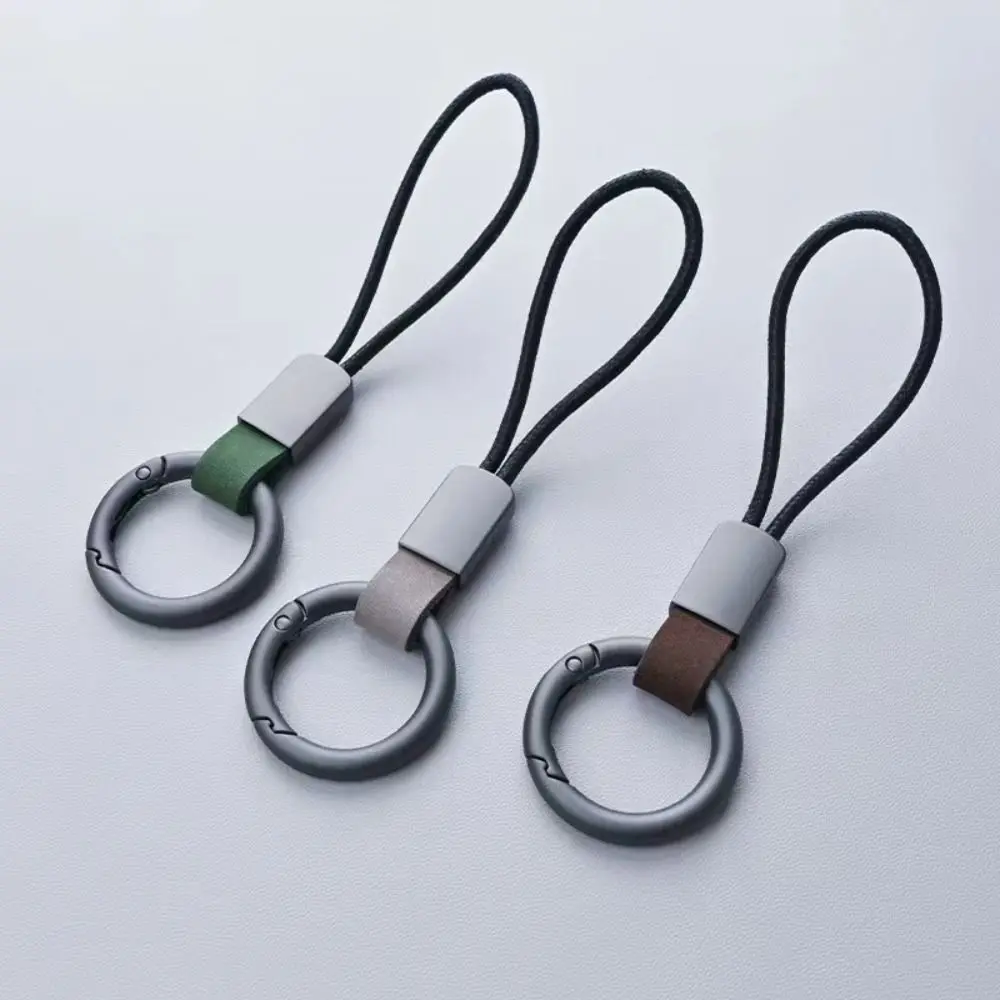 Key Cover Auto Accessories Genuine Leather Keyring Accessories Waist Belt Buckle Carabiner Ring Keychain Outdoor Tool
