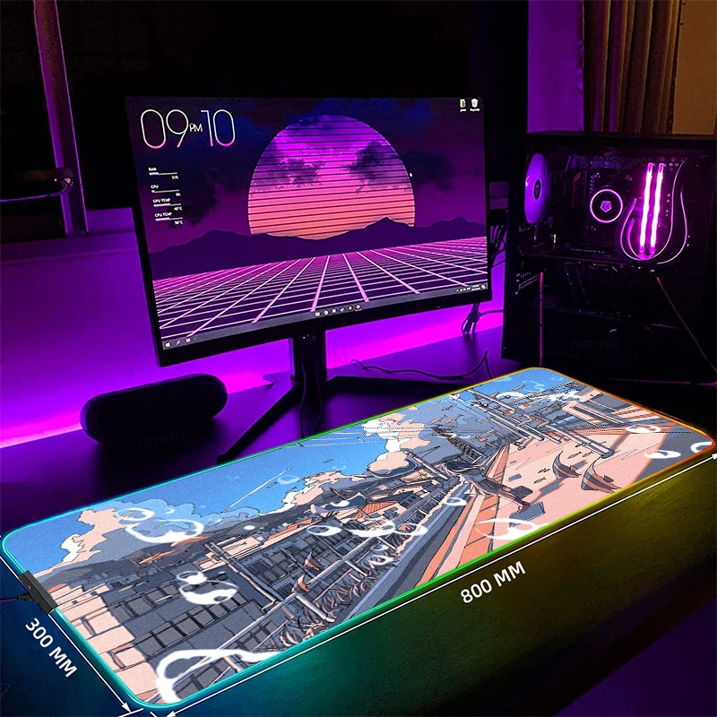 Art RGB Mouse Pad Gaming Mousepads LED Mouse Mat Keyboard Mat Anti-slip Best Choice Mousepad XXL Luminous Desk Rug 