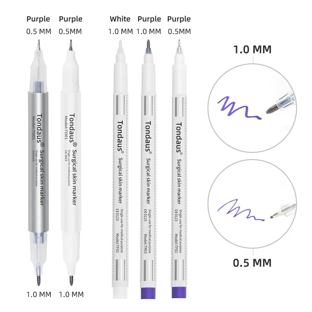 

1pc Professional Surgical Sterile Skin Marker Pen Microblading Tattoo Eyebrow Lip Skin Marker Pen Measuring Ruler Set Tool
