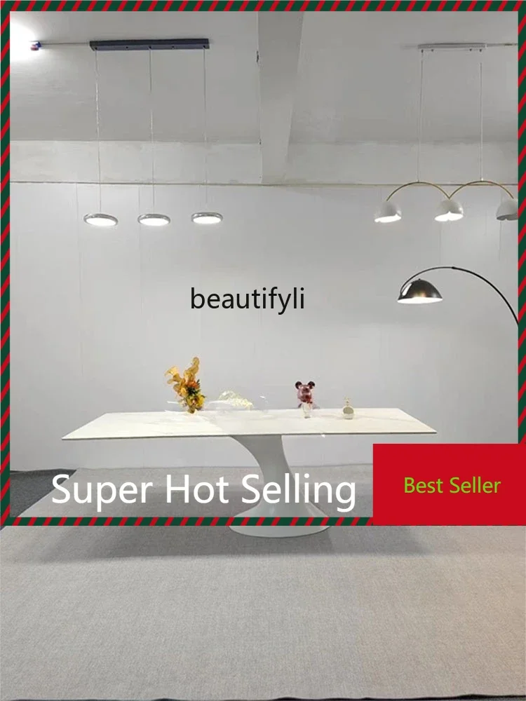 

G1218 French Natural Marble Ellipse Dining Table Stone Plate round Table FRP Desk Reception Table