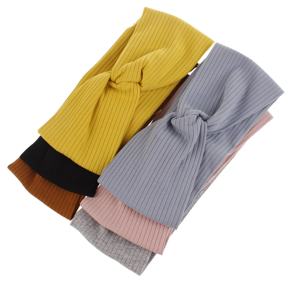 

Elastic Headband Women Girls Hoops Band Cotton Soft Headdress Knotted Headwrap Spa Yoga Exercise Hair Protection Breathing
