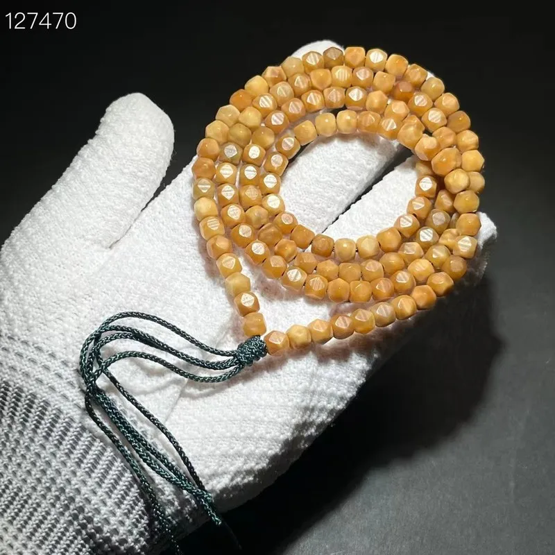 Premium Hainan Original Ecological Longqi Bodhi Tangbaling Bracelet, Natural Color, Mellow Jade-like Material, Buddhist Beads, W