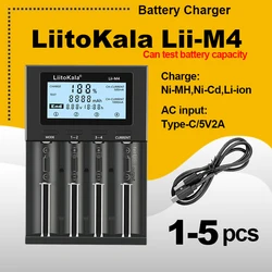 1-5PCS LiitoKala Lii-M4 18650 Smart Charger LCD Display for 26650 21700 32650 20700 21700 16340 CR123A 18500 AA AAA battery