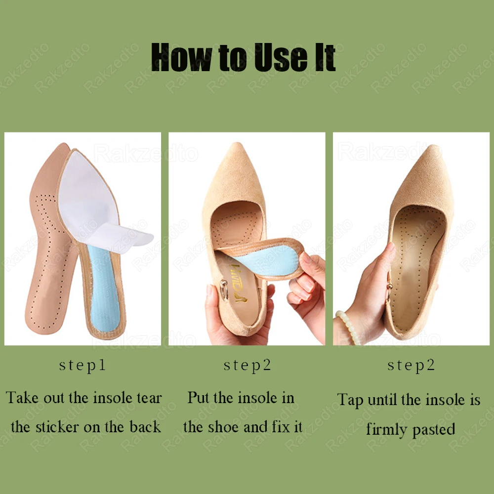 Palmilhas de couro para sapatos mulher palmilhas de látex macio absorvente de choque para sandálias de salto alto inserção auto-adesivo antiderrapante sapato almofada