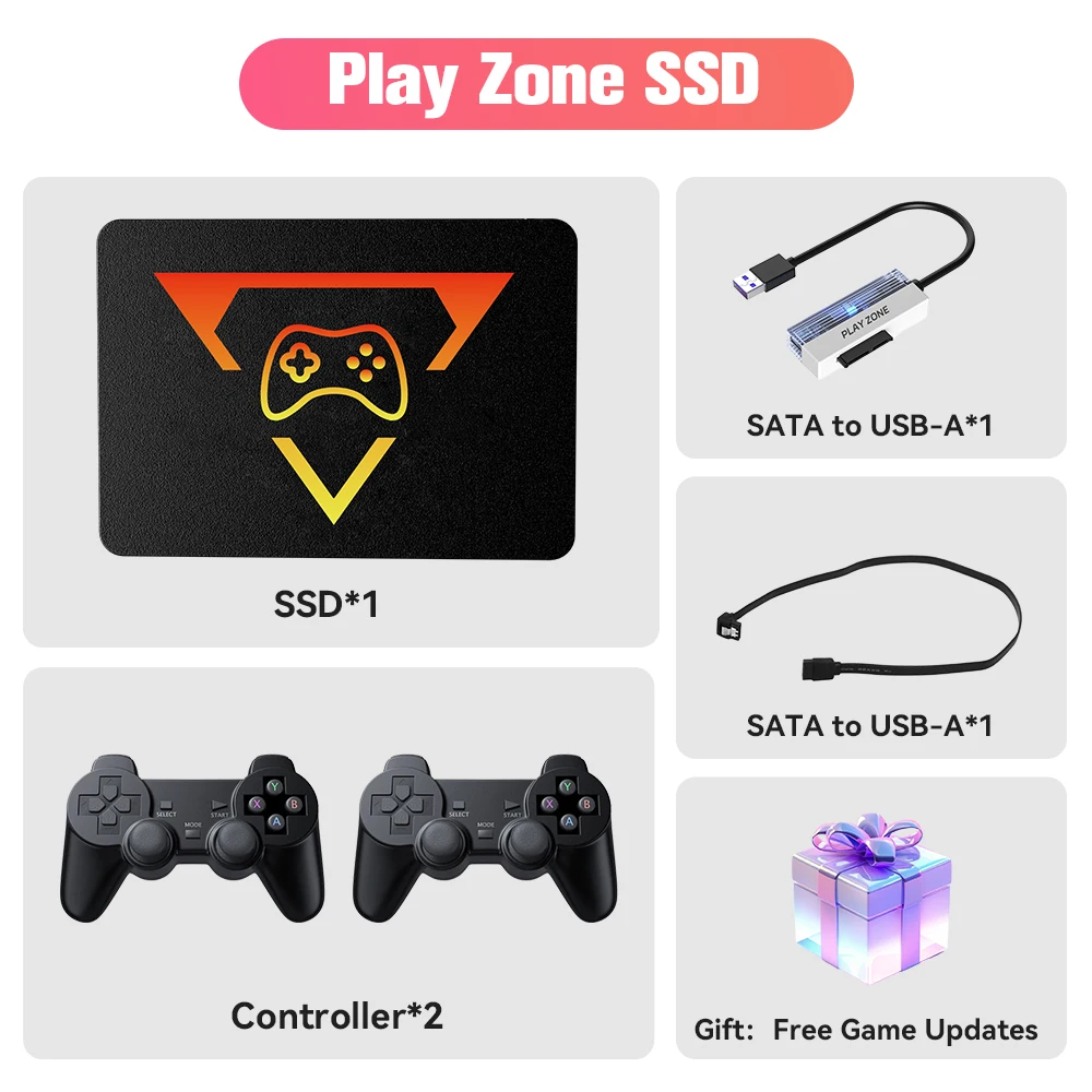PlayZone 1TB Portable External Game SSD Handheld Game Console For