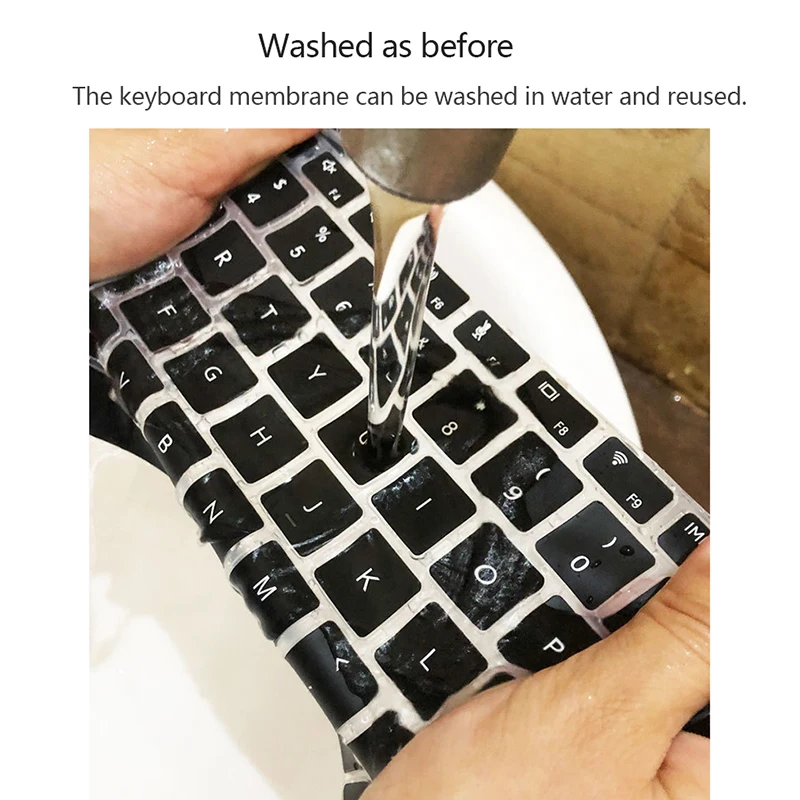 15.6 polegadas de silicone portátil notebook teclado capa protetor filme