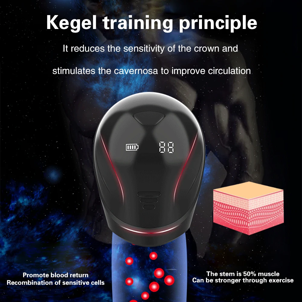 Male Penis Vibrator Delay Trainer Glans Massager Stimulator Digital Display Male Masturbator Cup Adult Sex Toys For Men 18+ - view 3