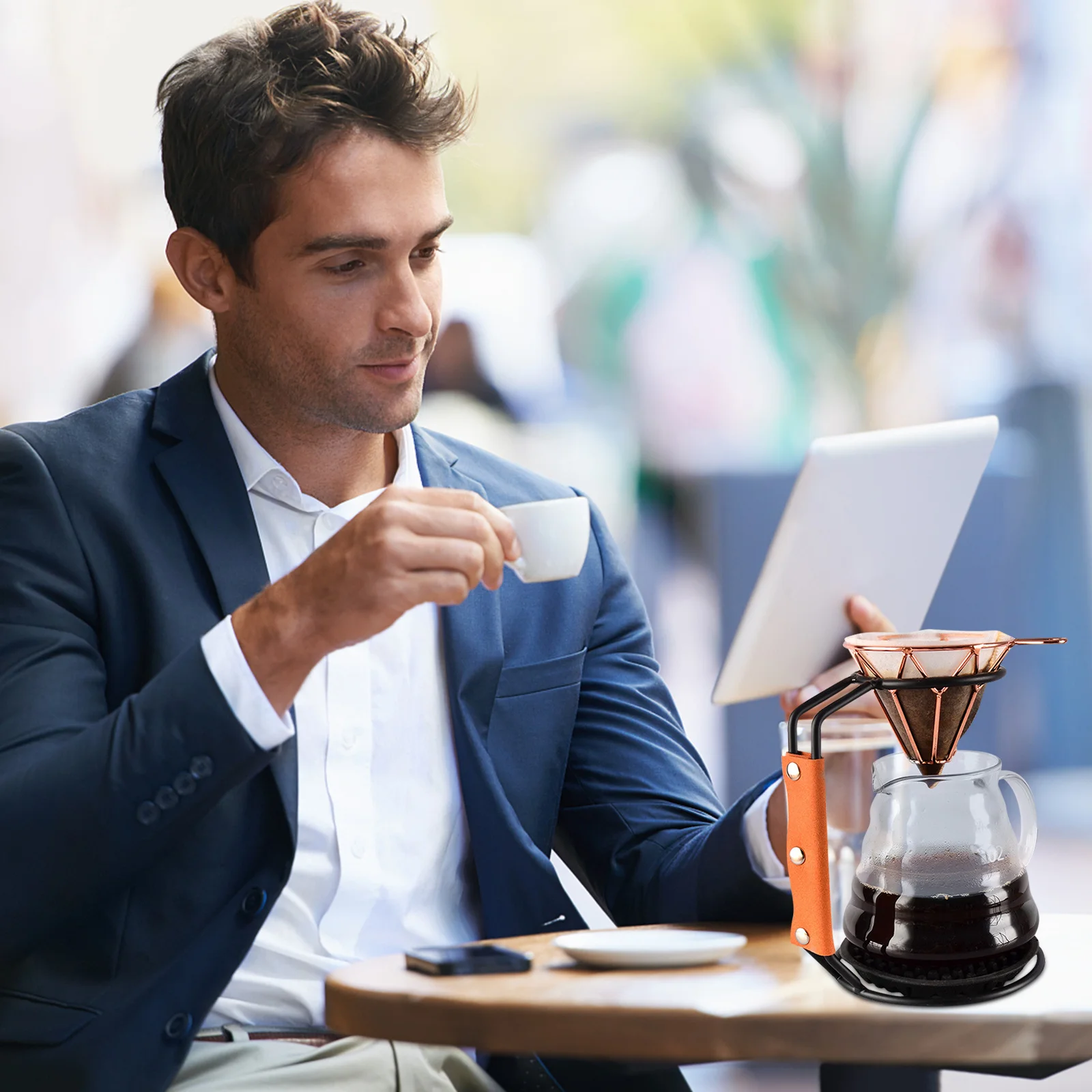 1 قطعة حامل منقط القهوة قاعدة حديدية سوداء خفيفة الوزن ومقبض غير قابل للانزلاق حامل أكواب مرشح ملحقات قهوة رائعة