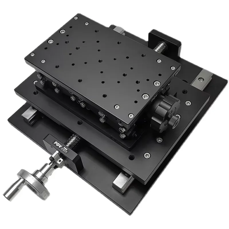 Manual Two Dimensional Combined Stage Precision Lifting Table Large Travel Translation Table / Bearing 100KG