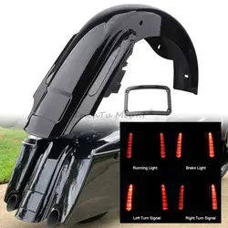 Motorcycle Rear Fender System Extension Fascia LED Light Accessories For Harley Touring Electra Street Glide Road King 1993-2008