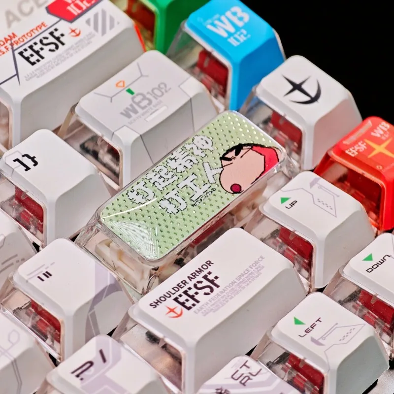Funny Anime Beater Crayon Shin-chan Gilt 2.25 Enter Keycap Cartoon Cross-axis Mechanical Keyboard Translucent Shift Keycap Toy