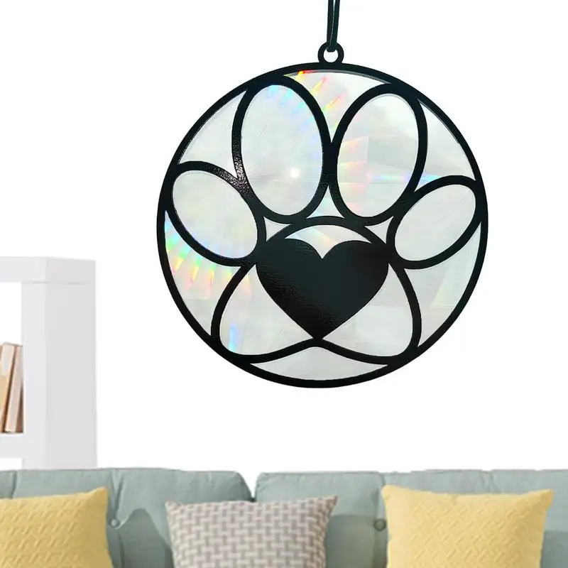 Pet Memorial Suncatcher Acrylic Pet Loss Keepsake Pet Loss Keepsake Pet Memorial Ornament Paw Prints Suncatcher For Window