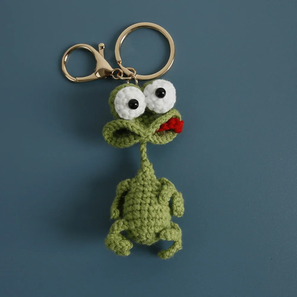 Jewelry Gift Funny Crochet Keychains Cute Cartoon Handmaking Duck Doll Pendant Woven Animal Doll Knitting Keyring Backpack