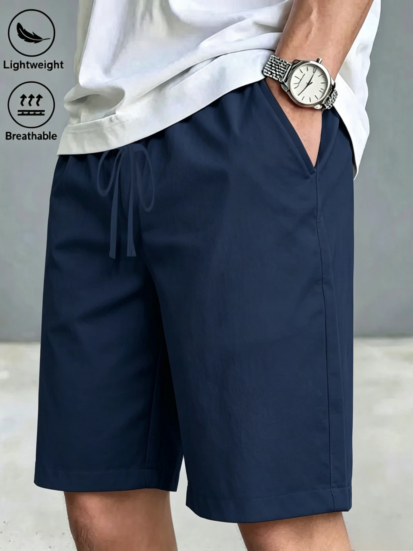 Mens Lightweight Breathable Drawstring Shorts Casual Quick Dry Sports Beach Workout Summer Short Pants with Pockets