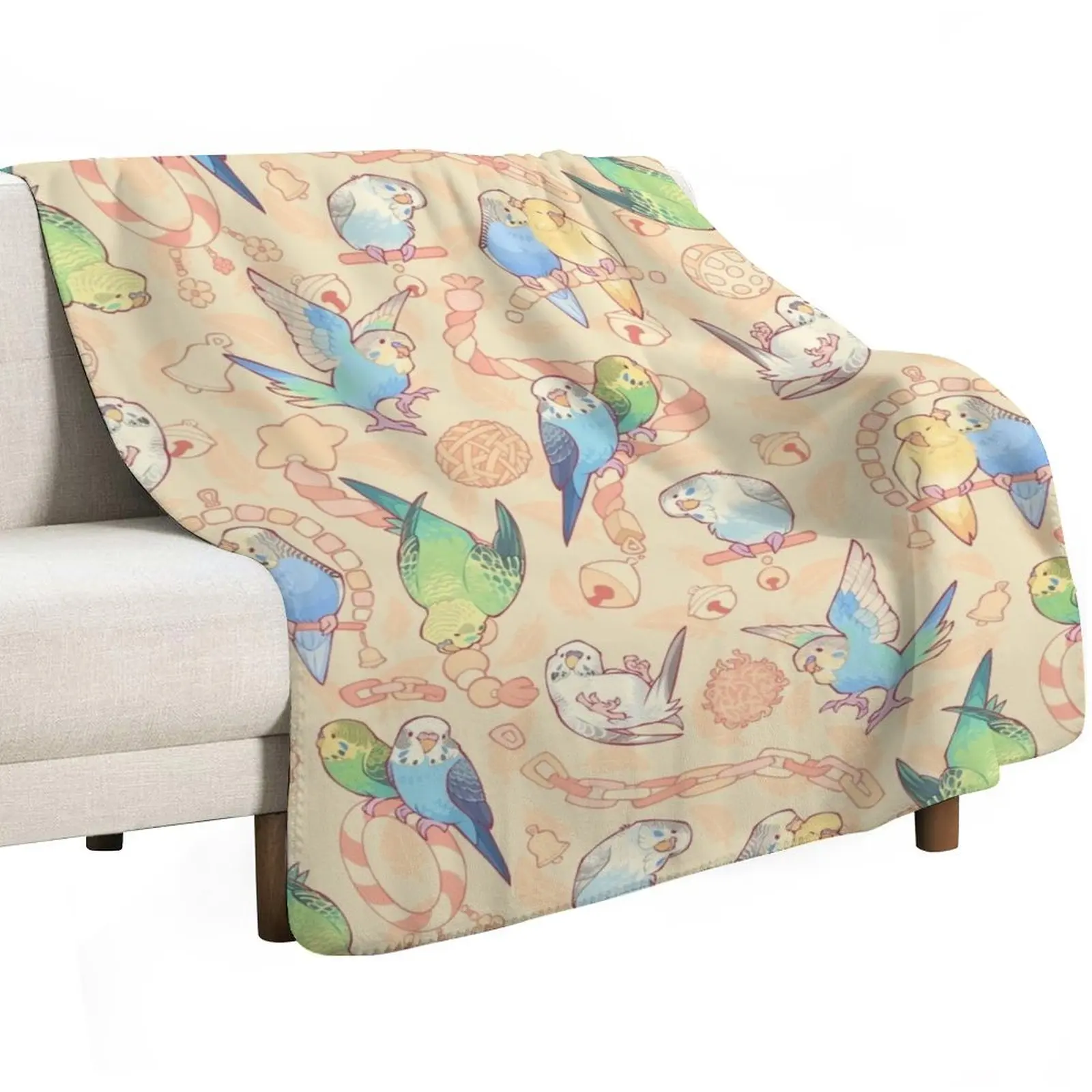 Budgie bunch orange cupcake flavored Throw Blanket christmas gifts Giant Sofa Furry blankets ands Decoratives Flannel Blankets