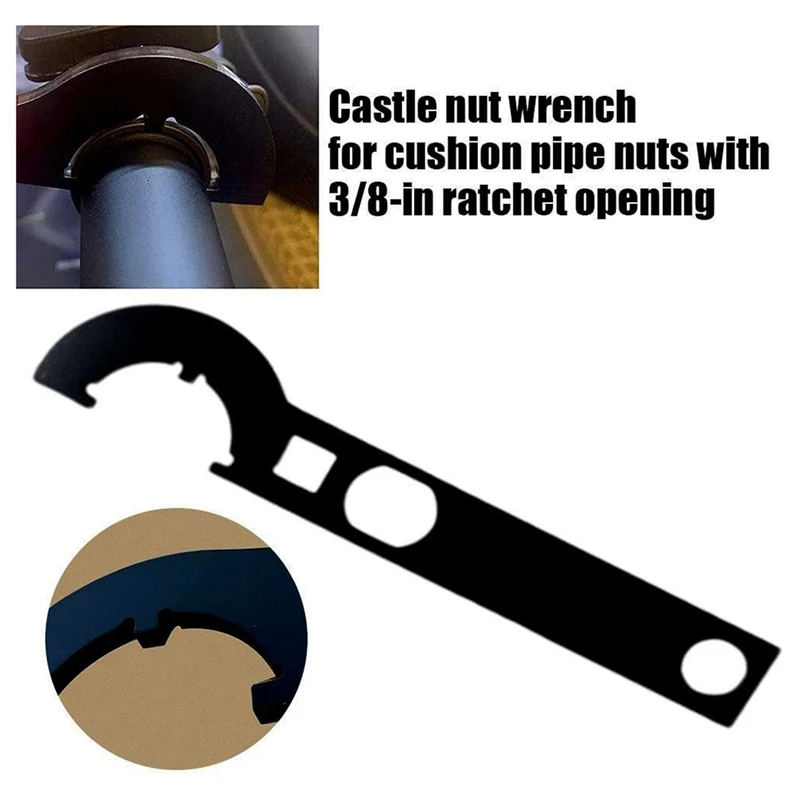 ABJI-Survival Nut Wrench Многофункциональный комбинированный ключ из углеродистой стали для снятия и установки, черный