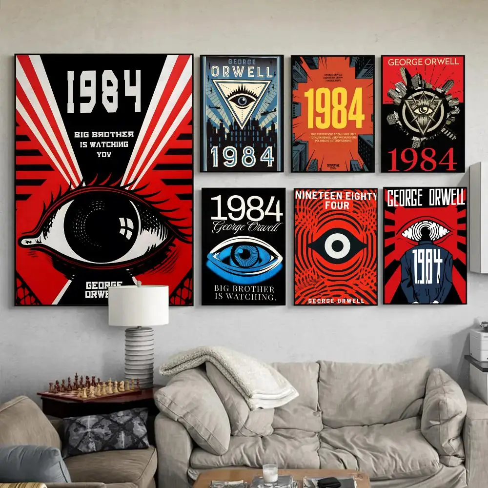 Famous G-George Orwell 1984 Poster Wall Art Poster Print Decorative Artwork for Bedroom Living Room Office Home Decoration