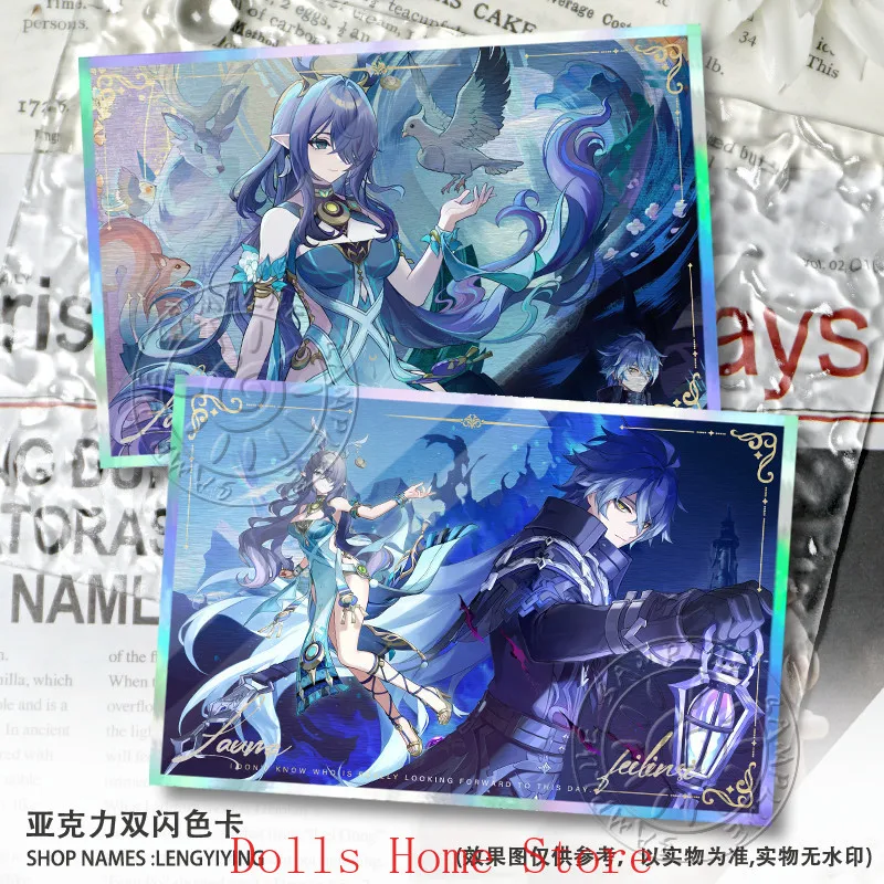 

Wriothesley Genshin Impact Game Cosplay Cartoon Double Flash Color Card Colored Paper Collection Signature Card Gift Xmas