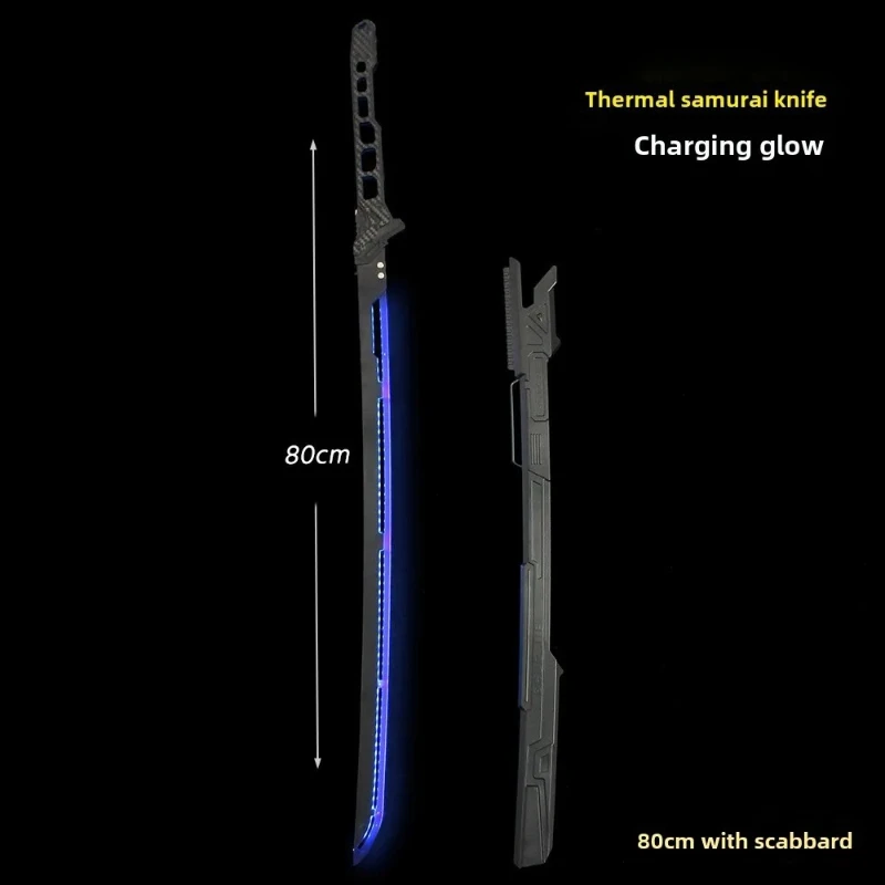

80cm Anime Cyberpunk With Sheath Samurai Sword Lightsaber Game Peripherals Model Props Thermal Energy Collectible Display Toy