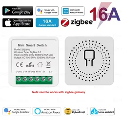 Zigbee 3.0 Mini Smart DIY Switch 2 Way Control Smart Home 16A Relay Automation Breaker For Alexa Google Home Assistant 2MQTT
