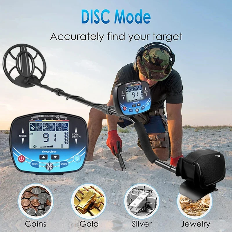 High Performance MD910B Metal Detector Depth Search 5 Modes Waterproof Coil LCD For Gold Silver Jewelry Coins Treasure Finder