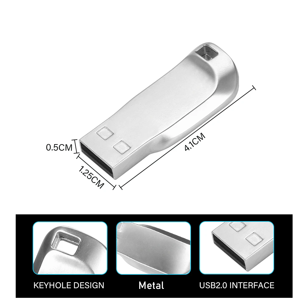 NEW Metal USB Flash Drive 2.0 High Speed 128GB 64GB 32GB 16GB 8GB Cle USB 2.0 Flash Pendrive 64GB 128GB Key Chain 2.0 Stick Pen