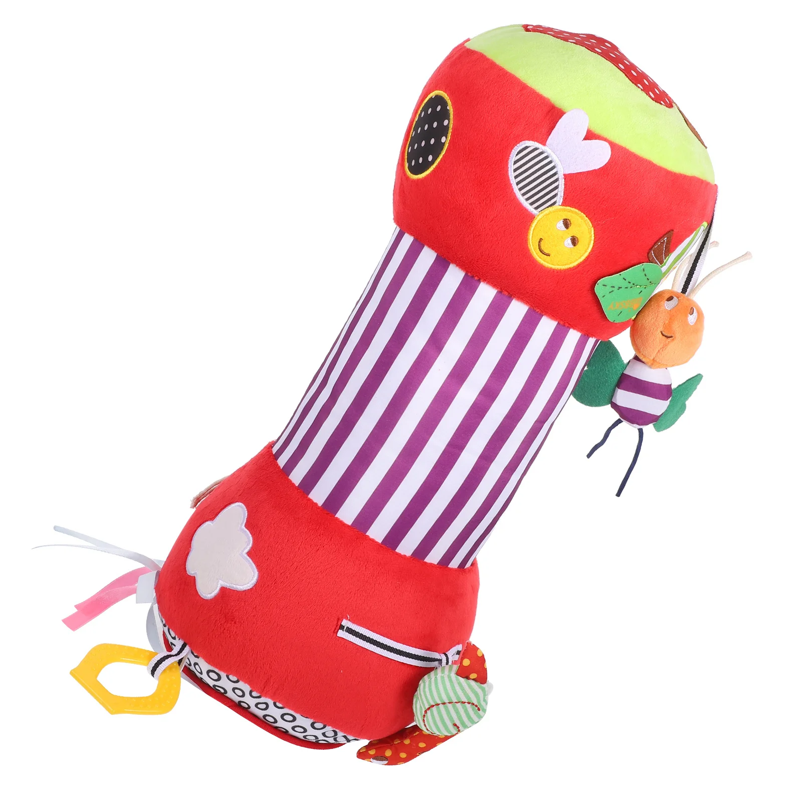 Oreiller à rouleau rampant pour nouveau-né, coussin doux multifonction rouge vin pour le développement du Fitness des bébés, améliore les compétences motrices