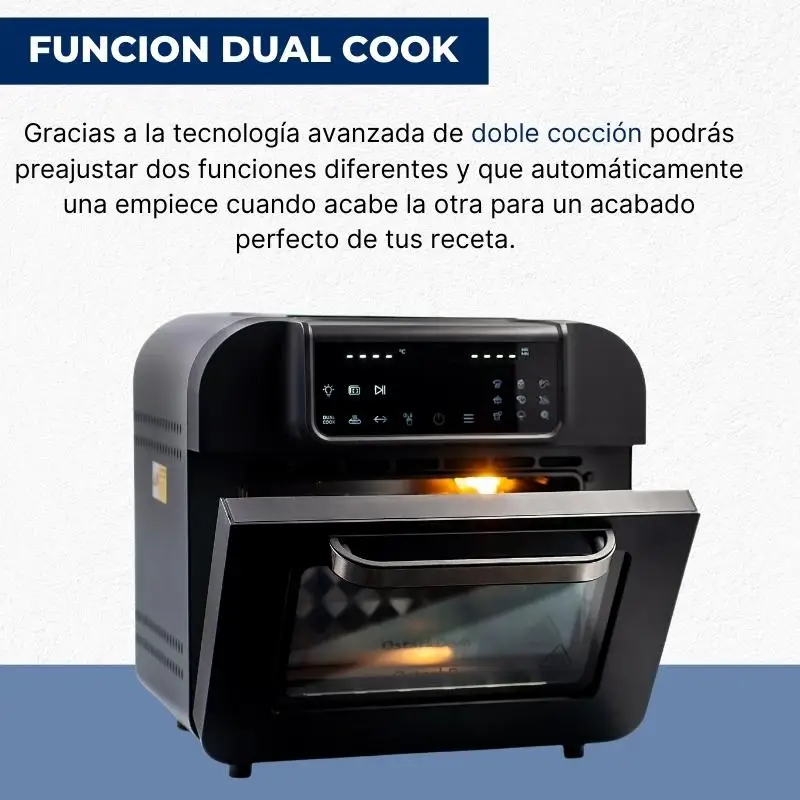 OstarkDom multifunctional touchscreen tabletop oven, Air Fryer, toaster, 1500W roaster, 16 litres capacity, 230 ° adjustable, timer up to 2 hours, 9 recipes available, accessories included