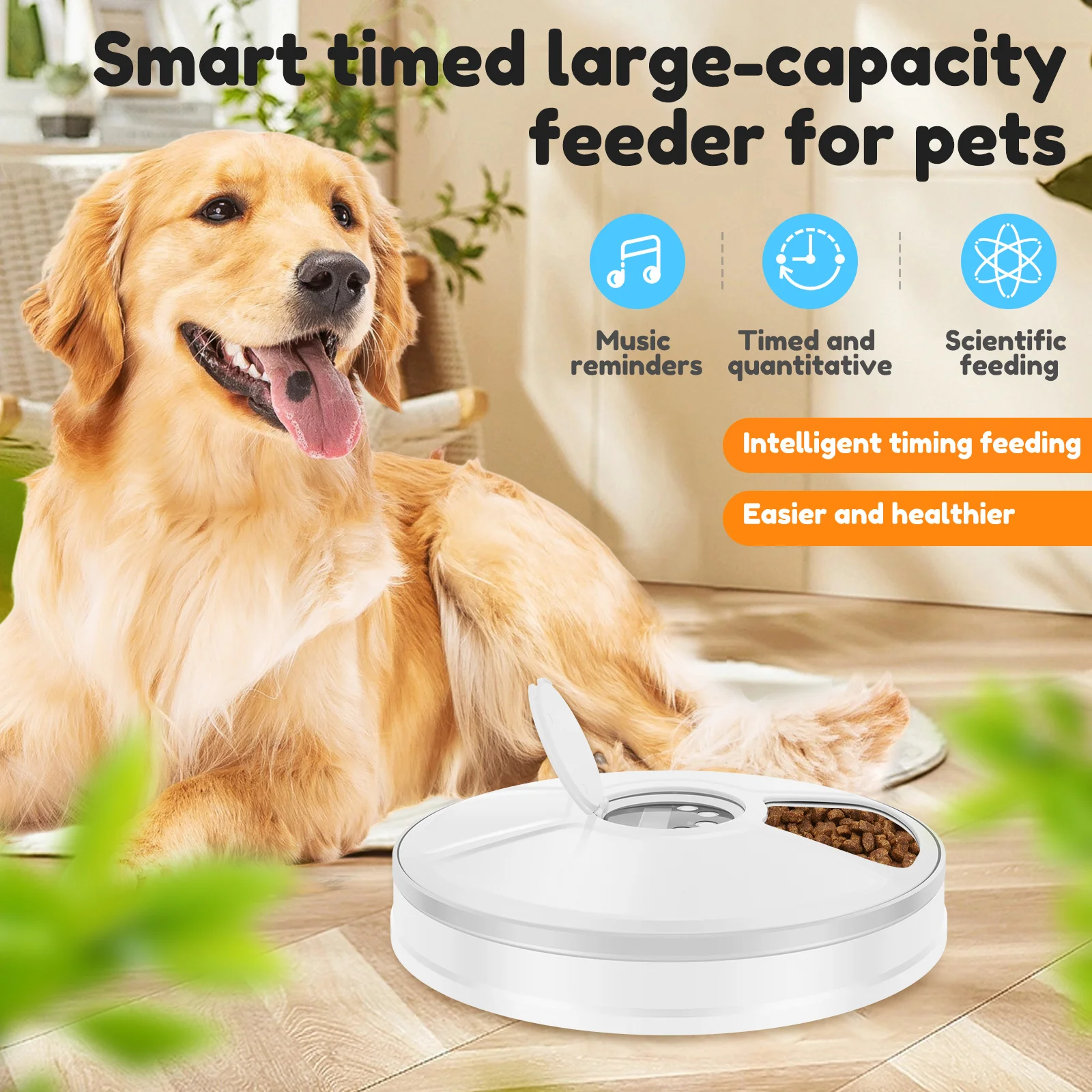 Automatic Pet Feeder 6-Grids 24 Hour Timing Wet/Dry Snacks Feeding Device Battery Powered For Cats Dogs Foods Dispenser NEW