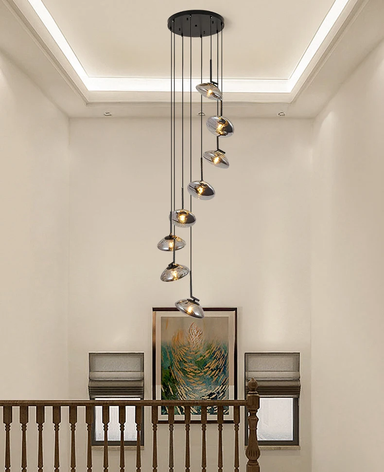 

BOSSEN Minimalist Dimmable Luster Chandelier UFO Glass Hardware Black/gold Adjustable Hanging For Home interior decor