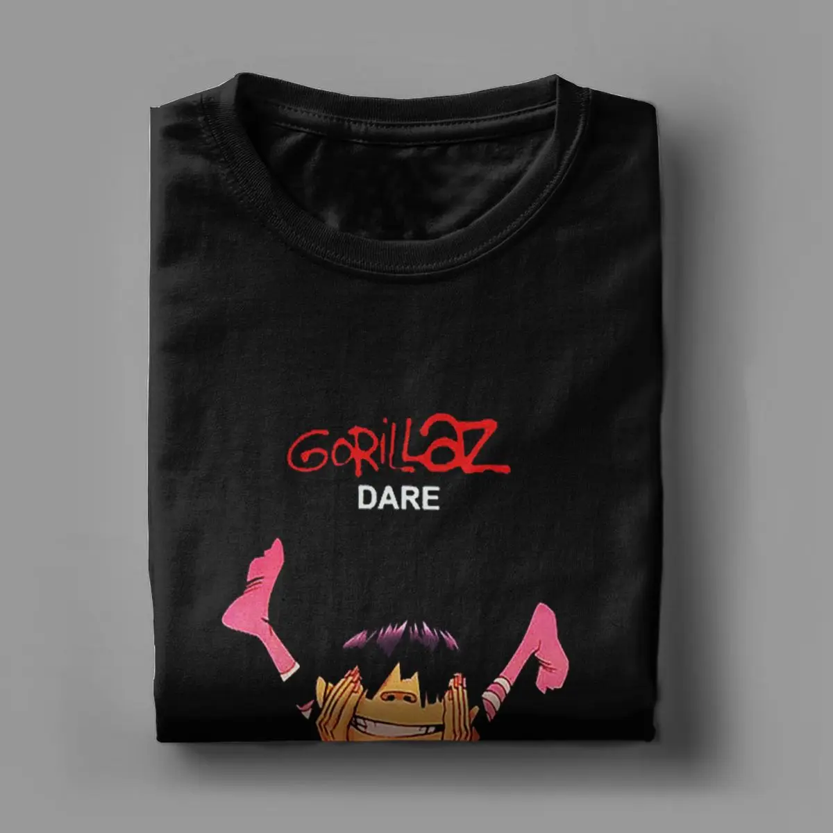 Men T-Shirts Gorillaz Funny Pure Cotton Tee Shirt Short Sleeve T Shirts Crewneck Clothes 4XL 5XL