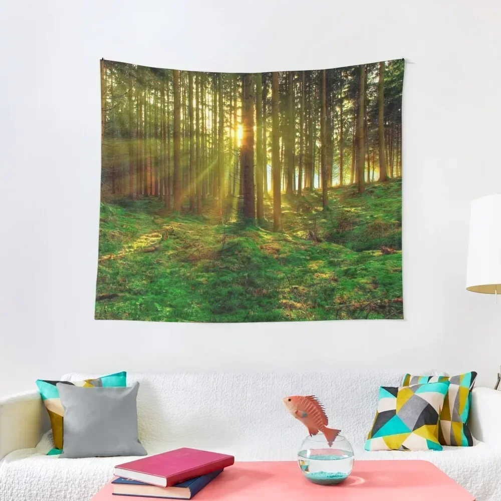 

Forest Sunrise Tapestry Decoration For Bedroom Aesthetic Room Decors Tapestry