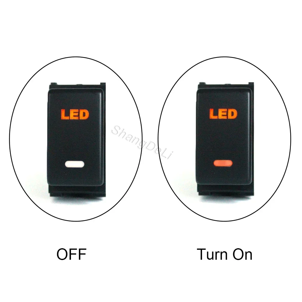 1Pc New LED Light Bar Push Switch Button Automobile Button Switches For Nissan Patrol Y62 Qhashqai Tiida X-TRAIL 370z 2012